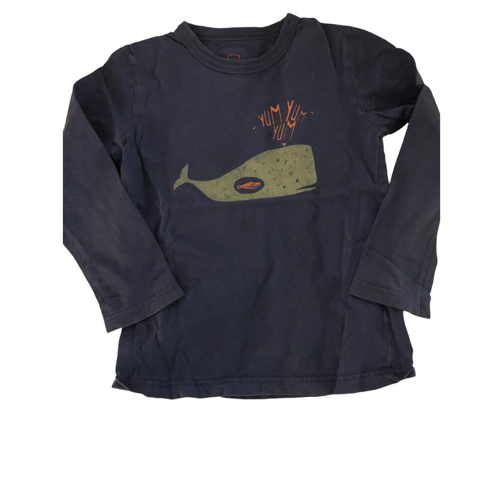 Mini Boden Navy Blue Whale Shirt 5-6
